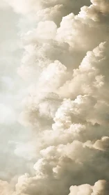 Vertical cumulonimbus cloud wall with soft atmospheric diffusion