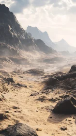 Dustwalk Canyon under ghostlight peaks in distant hush.