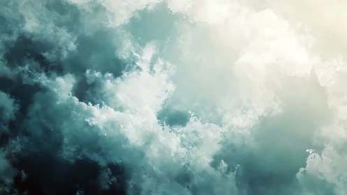 Soft storm clouds drift into radiant, dreamlike daylight