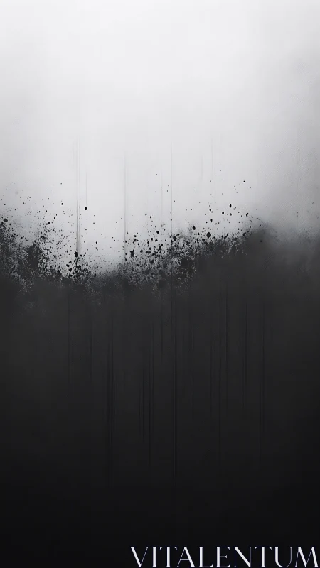 Monochrome gradient field with vertical drips and splatters.