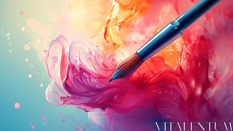 Color-swirled brushstroke blooming into dreamy petals.