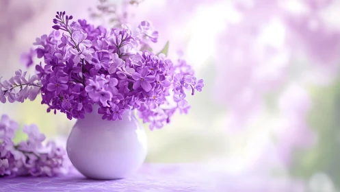 Purple Lilacs Dance in Luminous Porcelain Dreams Today
