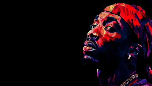 Bold neon portrait glowing with attitude and quiet strength.