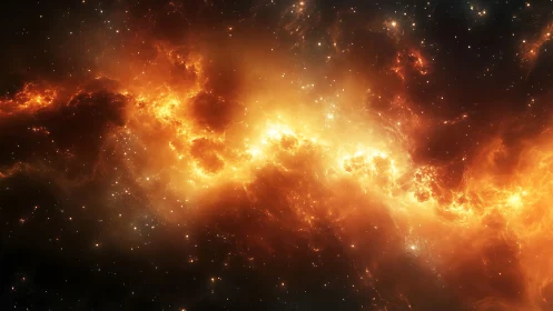 Stellar nebula band glows across deep black cosmic void