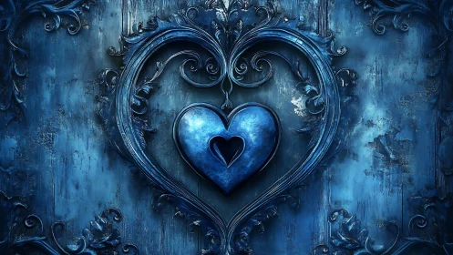 Blue Heart's Ornate Promise Glows Against the Steel.