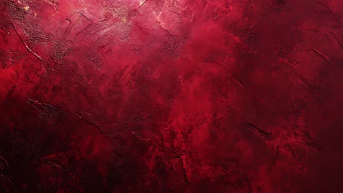 Textured crimson abstract wall with layered impasto finish.