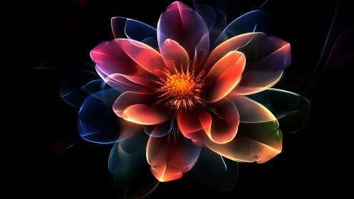 Luminous nebula blossom unfurling in liquid rainbow light.