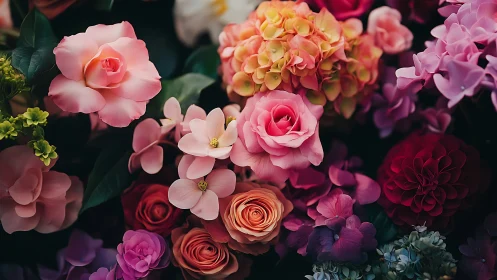 Velvet Garden Symphony: Pink, Coral & Magenta Roses in Full Bloom.