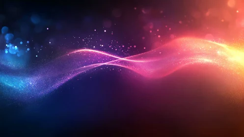 Bokeh-lit chromatic light trails with intersecting spectral waves