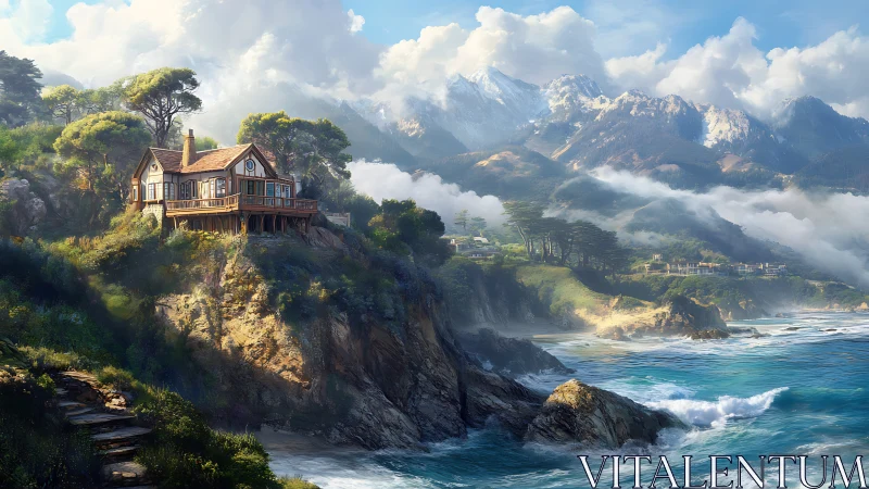 Cliff-Perched Manor Meets Mountain Majesty.