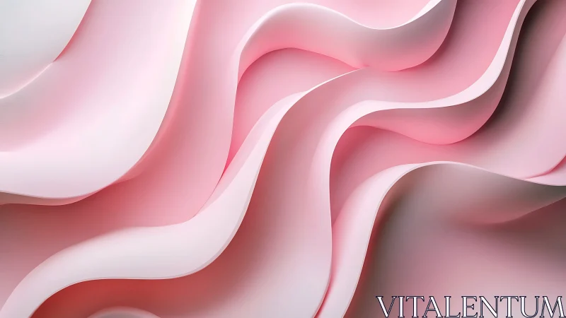 Layered pink abstract waves with smooth curved surfaces.