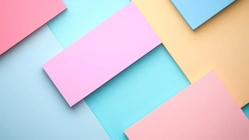 Pastel geometric paper layout in overlapping rectangles.