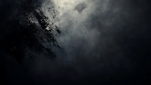 Diffuse monochrome nebula with diagonal particulate shadow field