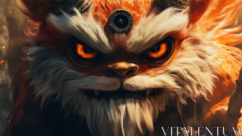 Ember-Eyed Forest Guardian With Smoldering Mischief Glare.