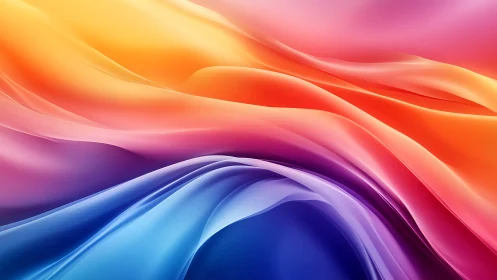 Chromatic silk waves in luminous gradient motionscape.