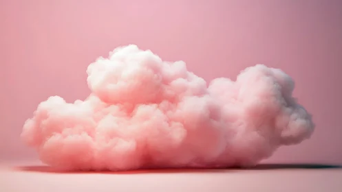 Dreamy pastel cloud hovering over soft pink ground.