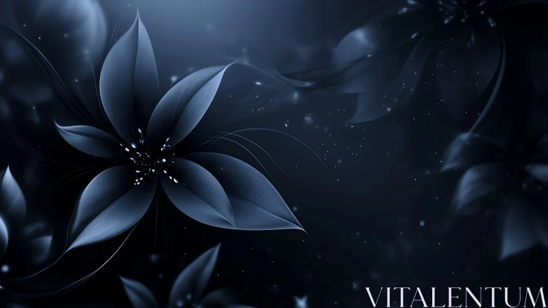 Midnight Petals Dancing in Starlit Dreams.