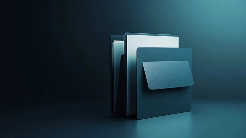 Minimalist teal document folders embody modern digital storage