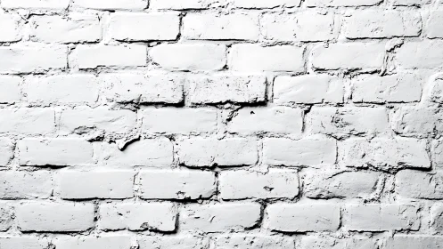 High contrast painted brick wall with rough mortar texture