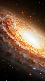 Spiral galaxy core with dense glowing stellar disk.