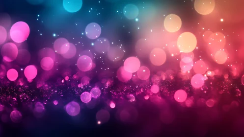 Colorful Bokeh Lights Abstract Background in Vibrant Style.