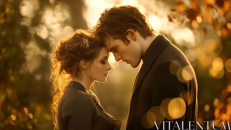 Golden Hour Romance: Intimate Portrait with Warm Luminescence