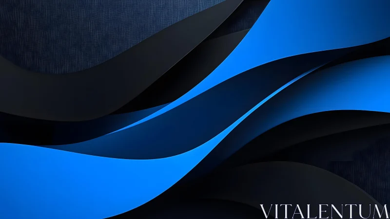 Abstract blue and black wave pattern digital background, modern style.