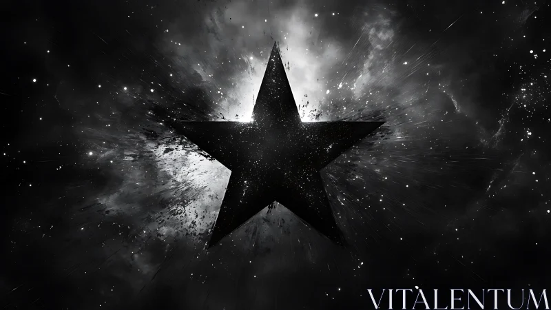 Monochrome stellar burst isolates a central silhouetted star form