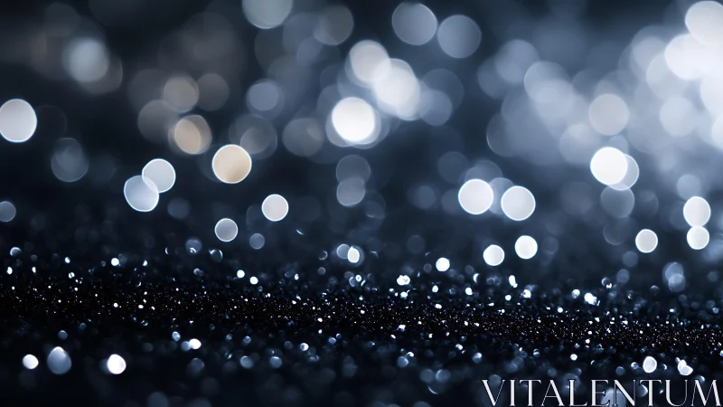 Shimmering Abstract Bokeh Lights on Dark Glittery Background.