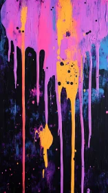 Neon rainstorms cascade over midnight canvas dreams.