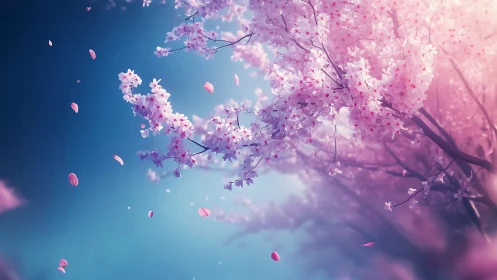 Cherry Blossoms Dancing in Soft Spring Light.