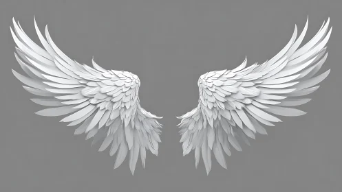 Graceful white wings unfolding in soft, weightless harmony.