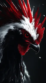 Striking Cockatoo Portrait with Crimson Crest and Piercing Gaze.