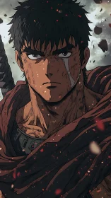 Scarred warrior locked in ember stormed resolve portrait.