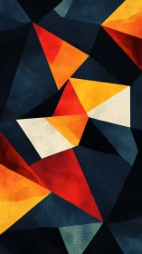 Geometric abstract triangles form bold chromatic composition