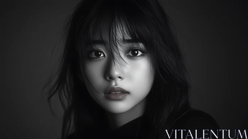 Moonlit grayscale gaze of a quiet storm of feeling.