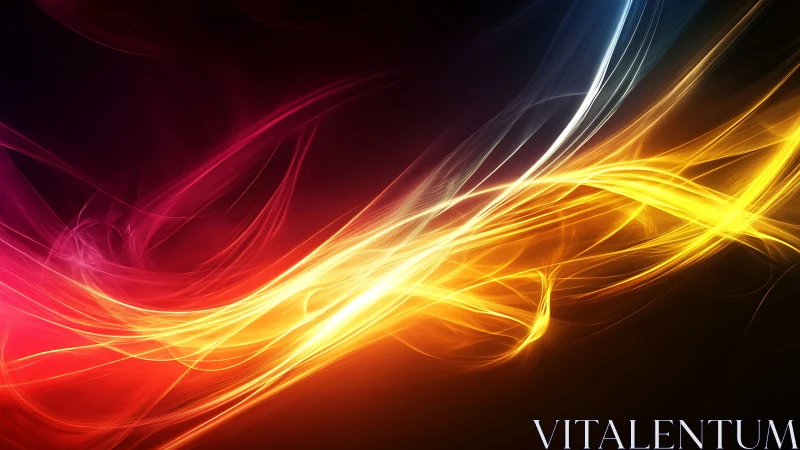 Parametric light streams with flowing wave geometries and chromatic gradients.