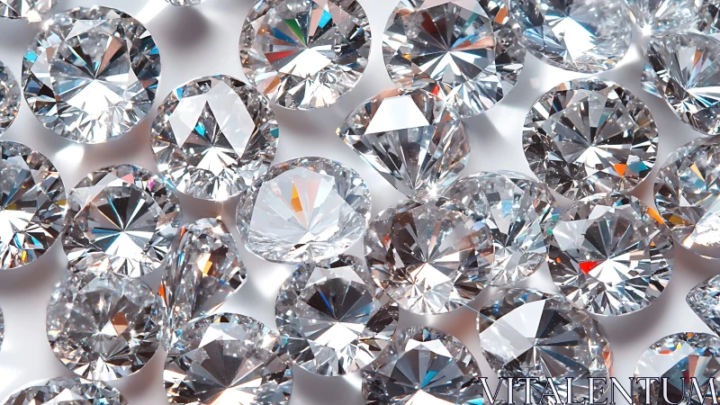 Round brilliant cut diamonds show high dispersion and precise faceting