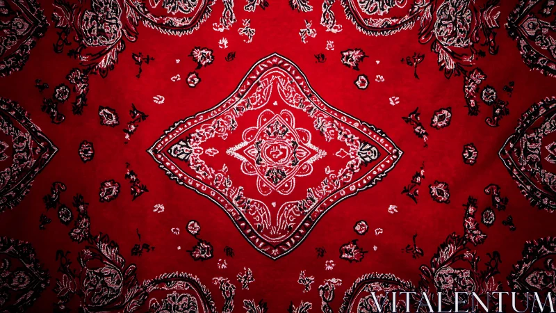 Ruby bandana mandala swirling with paisley constellations.