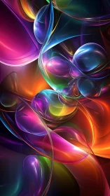 Multicolored translucent curves and spheres in abstraction.