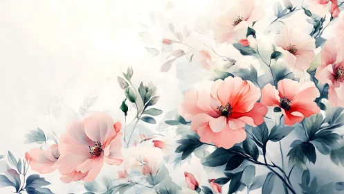 Soft Garden Dreams in Blush and Blue.