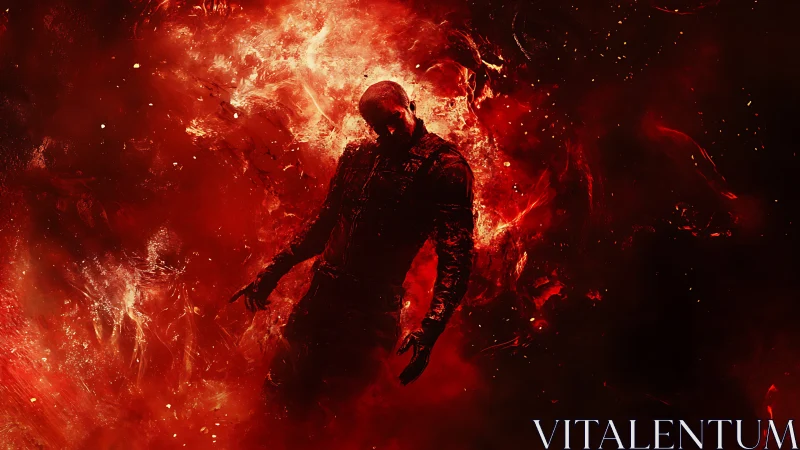 Emberfall Stranger Sinking Through a Bloodred Inferno.