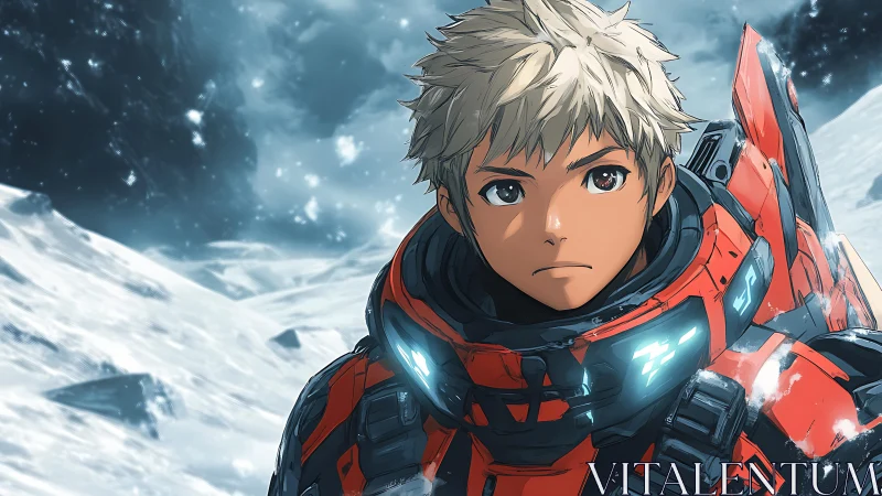 Frostfront ranger in ember-red armor staring down destiny.