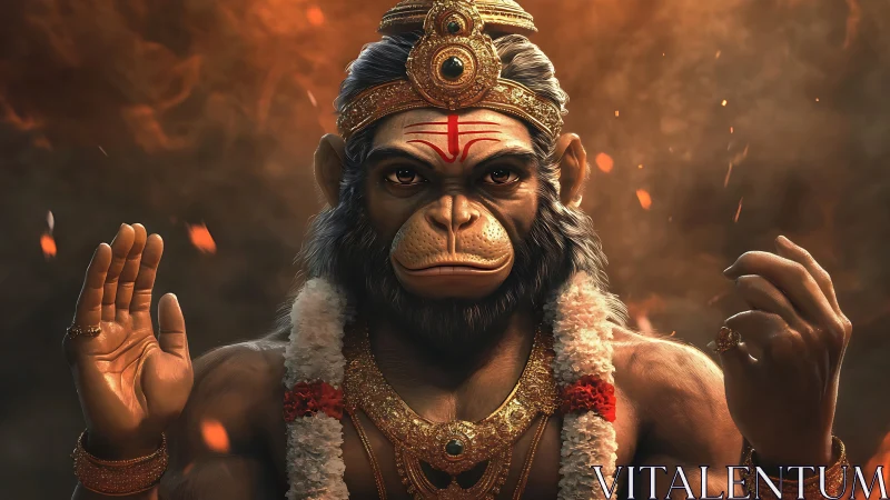 Radiant divine warrior with serene blessing gesture.