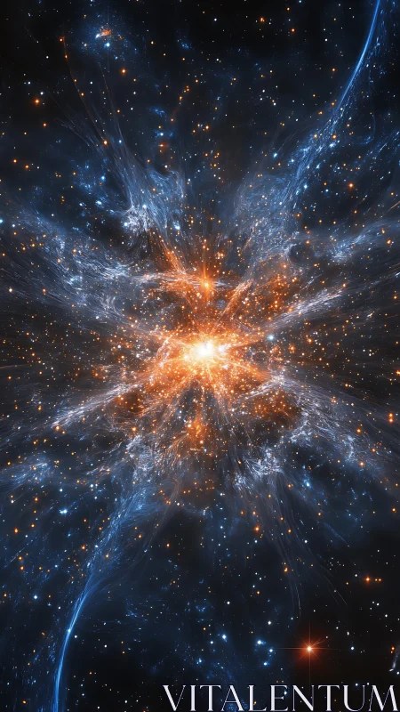 Stellar fireburst blooms in a glowing cosmic crossroads.