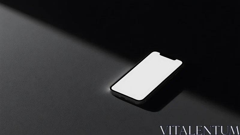 Modern Smartphone with Notch Display on Gray Surface.