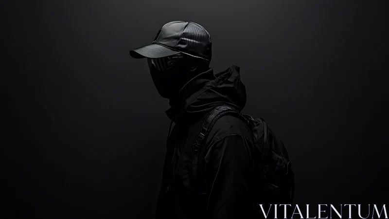 Shadowed street wanderer in sleek urban night gear.
