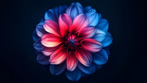 Radiant Dahlia Blooms in Neon Pink and Electric Blue.