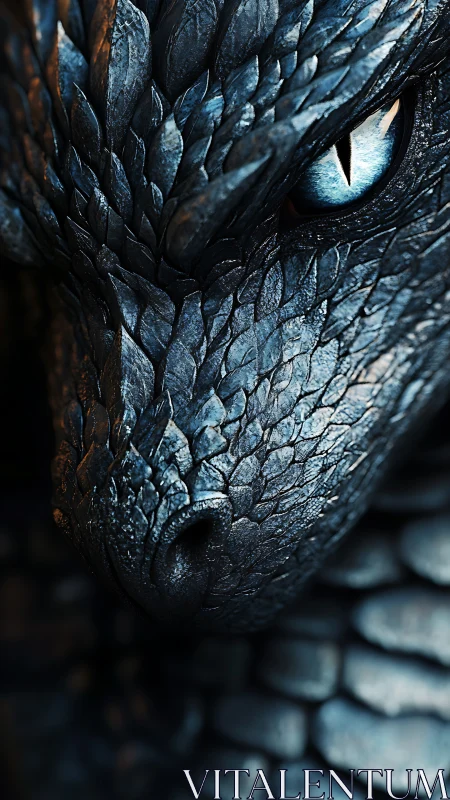 Hyperdetailed close-up reveals textured dragon eye and snout