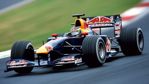 Formula race car speeds through smooth asphalt circuit